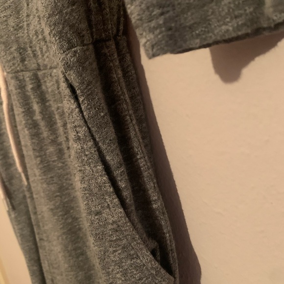 Monrow Long Sleeve Henley Jumpsuit Heather Grey Small - Picture 5 of 10